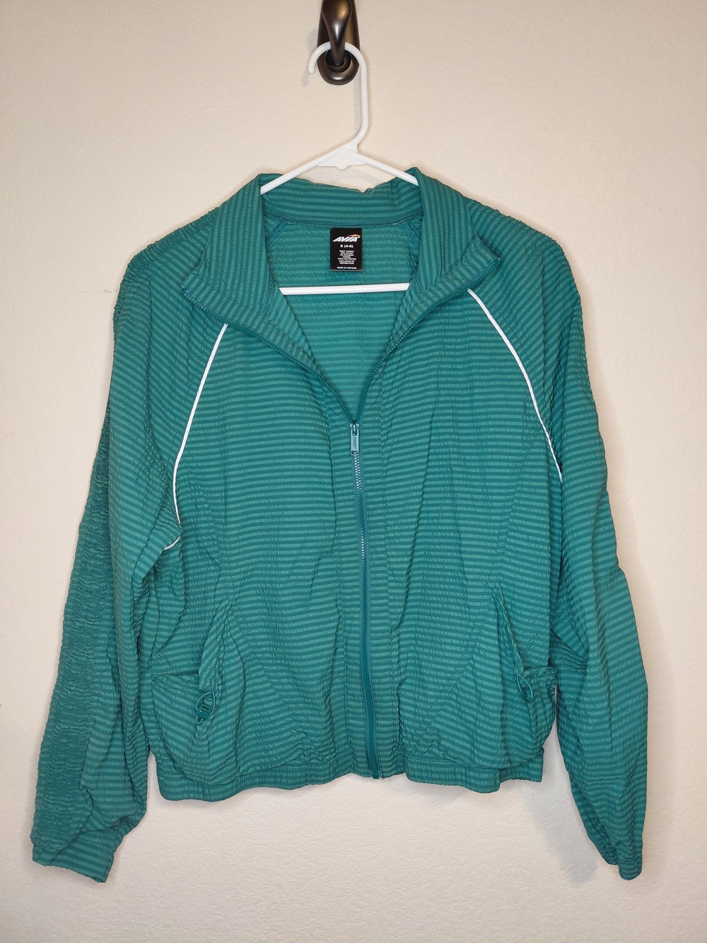 Avia Teal Striped Lightweight Zip Jacket